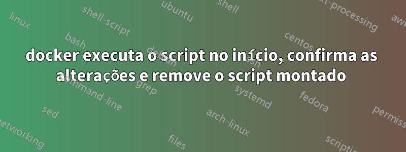 docker executa o script no início, confirma as alterações e remove o script montado