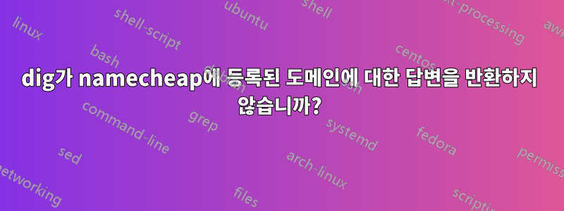 dig가 namecheap에 등록된 도메인에 대한 답변을 반환하지 않습니까?