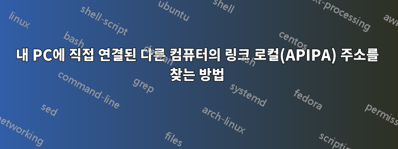 내 PC에 직접 연결된 다른 컴퓨터의 링크 로컬(APIPA) 주소를 찾는 방법