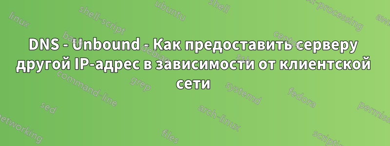 DNS - Unbound - Как предоставить серверу другой IP-адрес в зависимости от клиентской сети