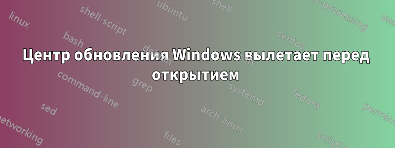 Центр обновления Windows вылетает перед открытием