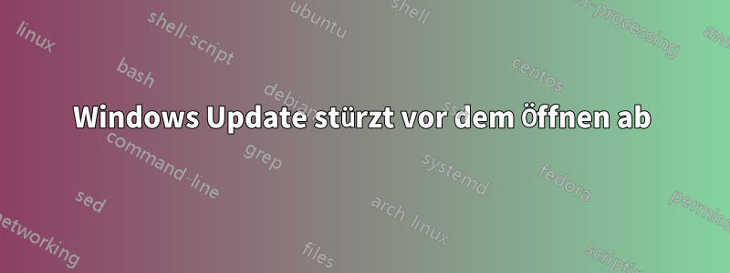 Windows Update stürzt vor dem Öffnen ab