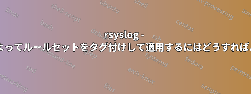 rsyslog - 行の内容によってルールセットをタグ付けして適用するにはどうすればよいですか?