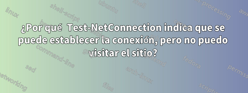 ¿Por qué Test-NetConnection indica que se puede establecer la conexión, pero no puedo visitar el sitio?