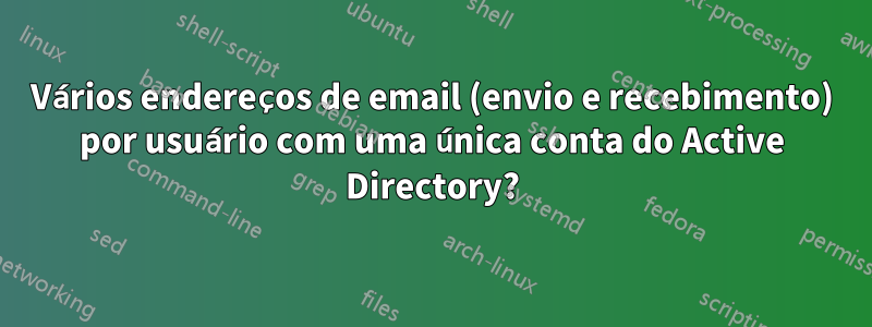 Vários endereços de email (envio e recebimento) por usuário com uma única conta do Active Directory?