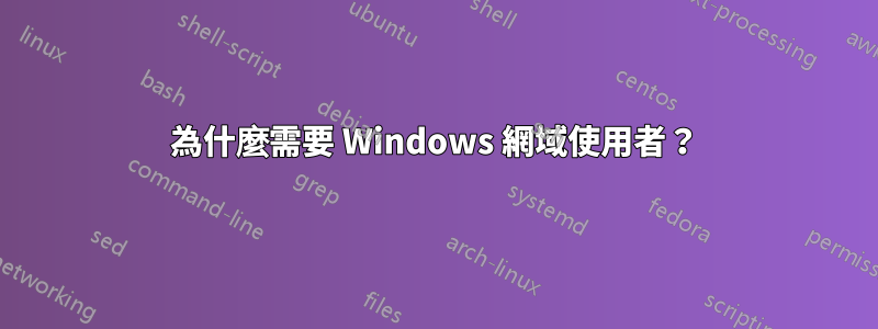 為什麼需要 Windows 網域使用者？