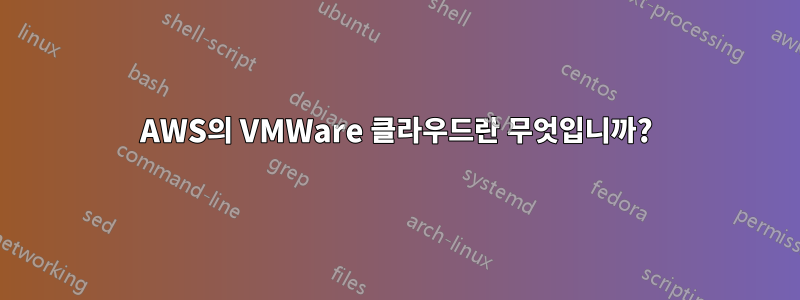 AWS의 VMWare 클라우드란 무엇입니까?