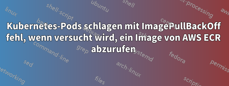 Kubernetes-Pods schlagen mit ImagePullBackOff fehl, wenn versucht wird, ein Image von AWS ECR abzurufen