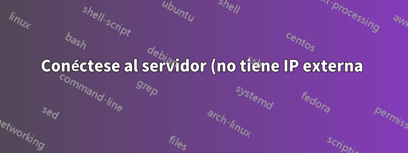 Conéctese al servidor (no tiene IP externa) a través de SSH