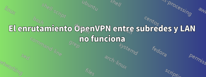 El enrutamiento OpenVPN entre subredes y LAN no funciona