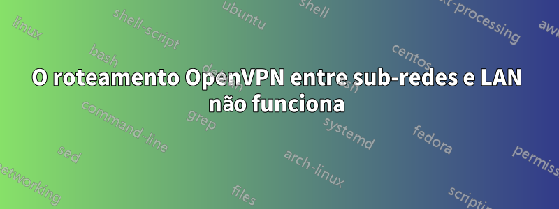 O roteamento OpenVPN entre sub-redes e LAN não funciona