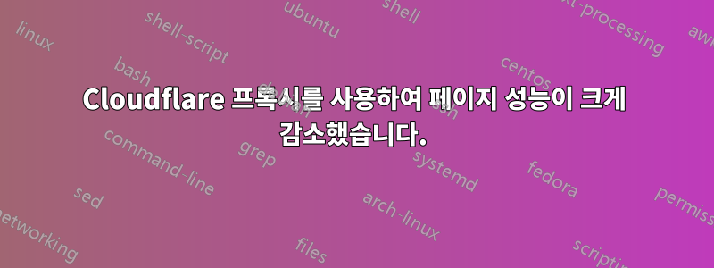 Cloudflare 프록시를 사용하여 페이지 성능이 크게 감소했습니다.