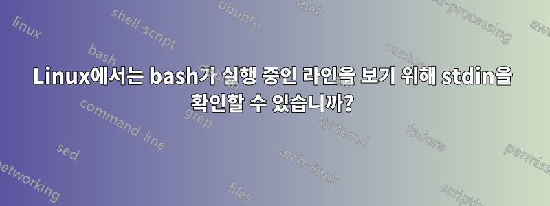 Linux에서는 bash가 실행 중인 라인을 보기 위해 stdin을 확인할 수 있습니까?