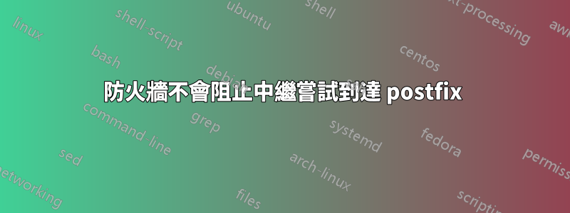 防火牆不會阻止中繼嘗試到達 postfix