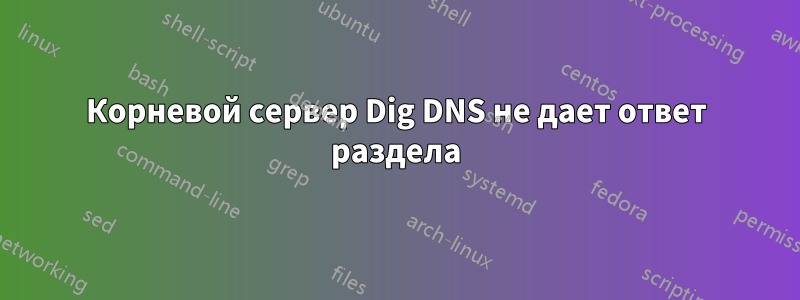 Корневой сервер Dig DNS не дает ответ раздела
