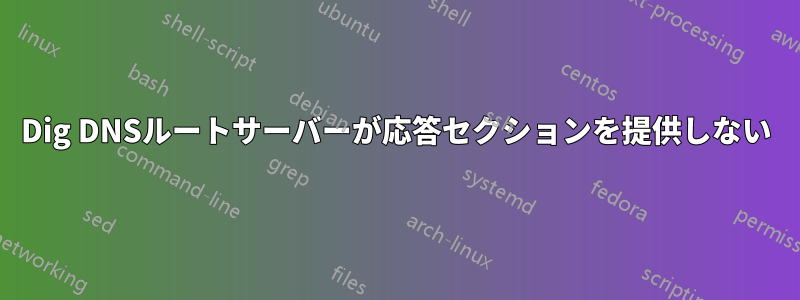 Dig DNSルートサーバーが応答セクションを提供しない