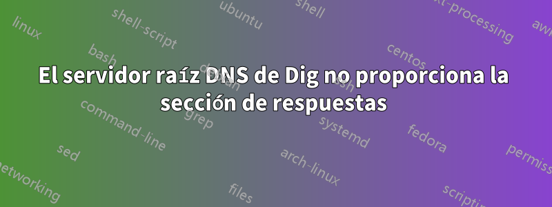 El servidor raíz DNS de Dig no proporciona la sección de respuestas