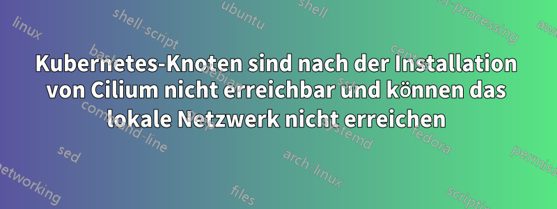 Kubernetes-Knoten sind nach der Installation von Cilium nicht erreichbar und können das lokale Netzwerk nicht erreichen