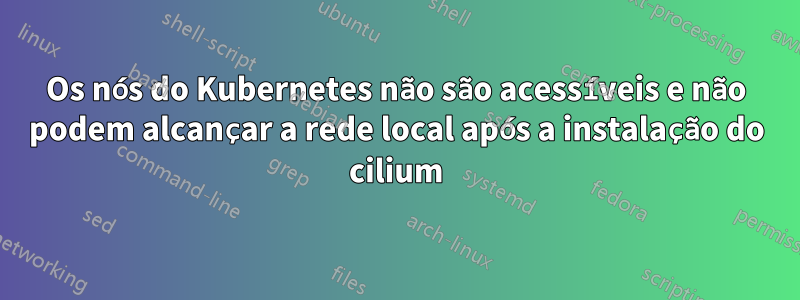 Os nós do Kubernetes não são acessíveis e não podem alcançar a rede local após a instalação do cilium