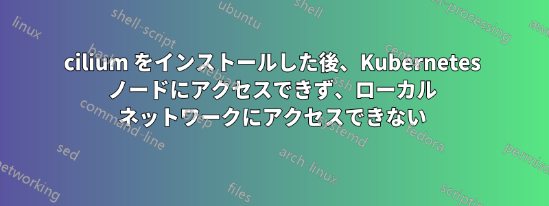 cilium をインストールした後、Kubernetes ノードにアクセスできず、ローカル ネットワークにアクセスできない