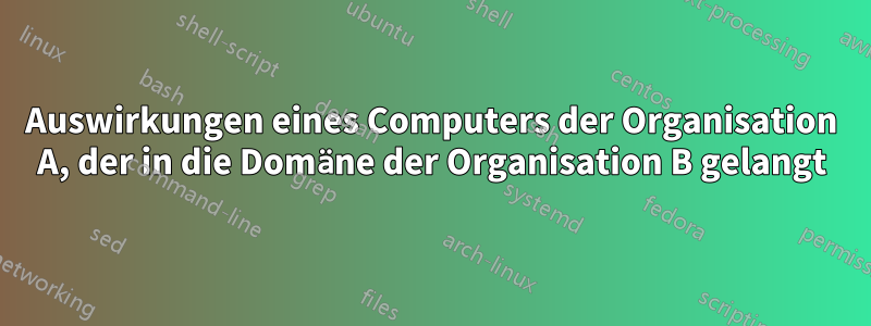 Auswirkungen eines Computers der Organisation A, der in die Domäne der Organisation B gelangt