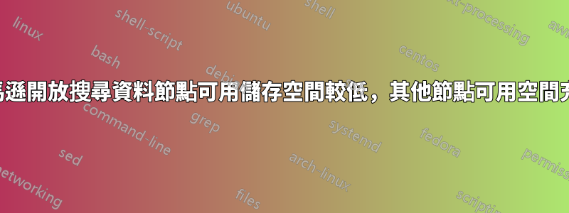 亞馬遜開放搜尋資料節點可用儲存空間較低，其他節點可用空間充足