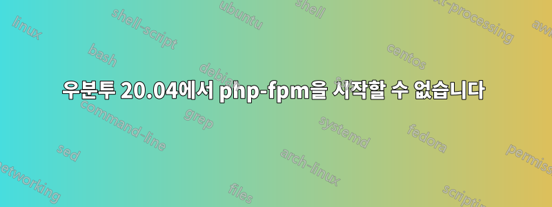 우분투 20.04에서 php-fpm을 시작할 수 없습니다