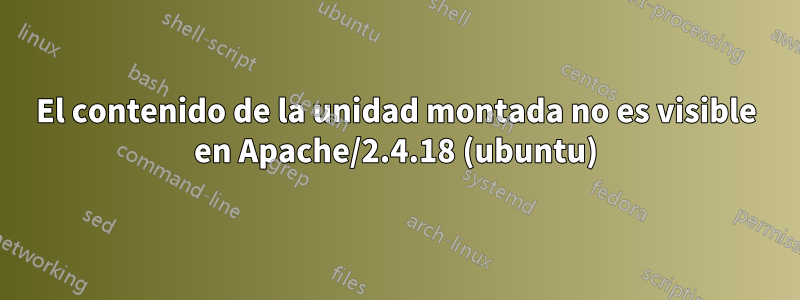 El contenido de la unidad montada no es visible en Apache/2.4.18 (ubuntu)