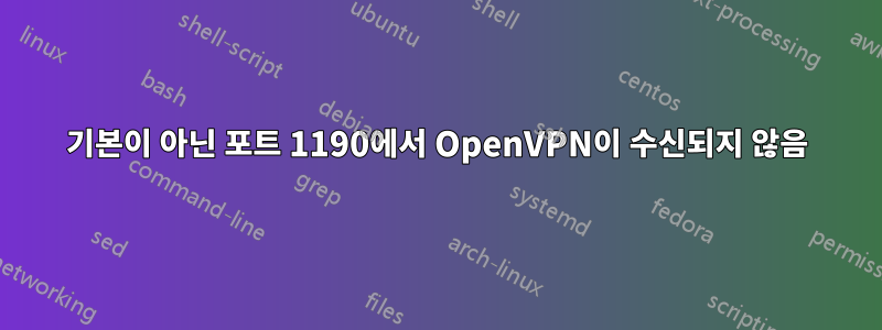 기본이 아닌 포트 1190에서 OpenVPN이 수신되지 않음