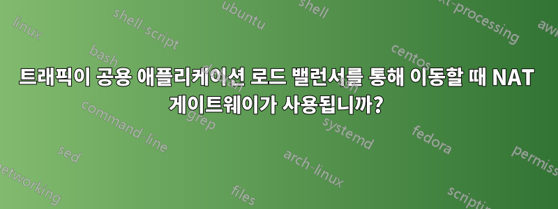 트래픽이 공용 애플리케이션 로드 밸런서를 통해 이동할 때 NAT 게이트웨이가 사용됩니까?