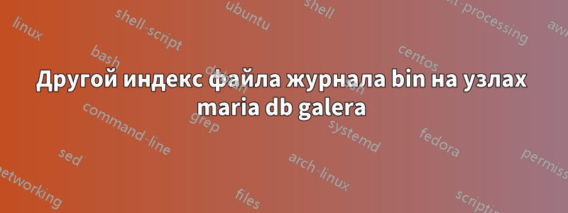 Другой индекс файла журнала bin на узлах maria db galera