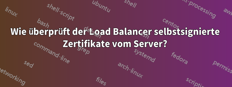 Wie überprüft der Load Balancer selbstsignierte Zertifikate vom Server?