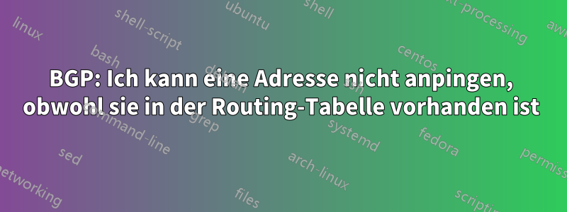 BGP: Ich kann eine Adresse nicht anpingen, obwohl sie in der Routing-Tabelle vorhanden ist