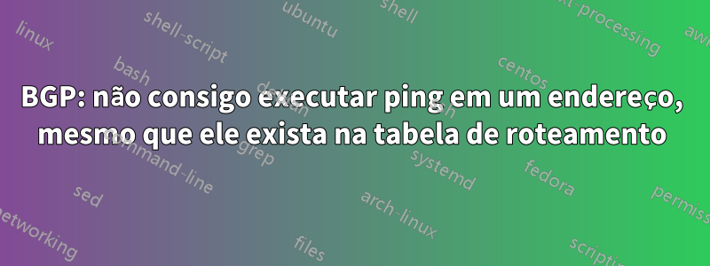 BGP: não consigo executar ping em um endereço, mesmo que ele exista na tabela de roteamento