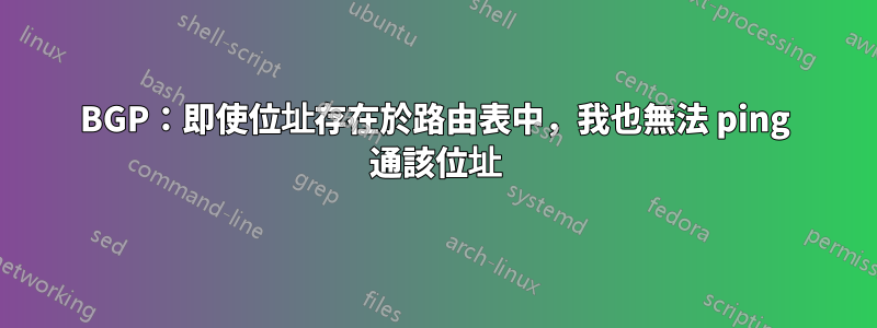 BGP：即使位址存在於路由表中，我也無法 ping 通該位址