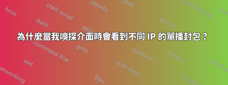 為什麼當我嗅探介面時會看到不同 IP 的單播封包？