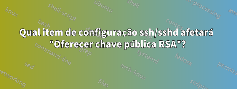 Qual item de configuração ssh/sshd afetará "Oferecer chave pública RSA"?