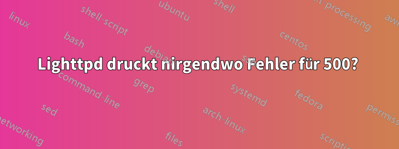 Lighttpd druckt nirgendwo Fehler für 500?