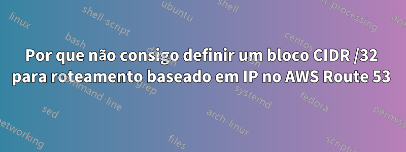Por que não consigo definir um bloco CIDR /32 para roteamento baseado em IP no AWS Route 53