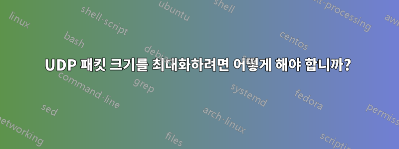 UDP 패킷 크기를 최대화하려면 어떻게 해야 합니까?
