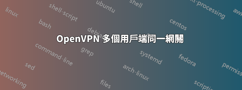 OpenVPN 多個用戶端同一網關