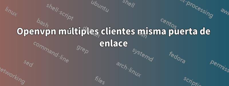 Openvpn múltiples clientes misma puerta de enlace