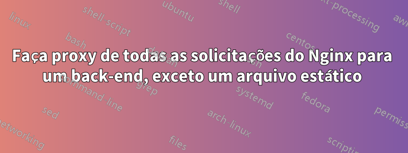 Faça proxy de todas as solicitações do Nginx para um back-end, exceto um arquivo estático