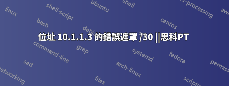 位址 10.1.1.3 的錯誤遮罩 /30 ||思科PT