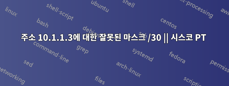주소 10.1.1.3에 대한 잘못된 마스크 /30 || 시스코 PT