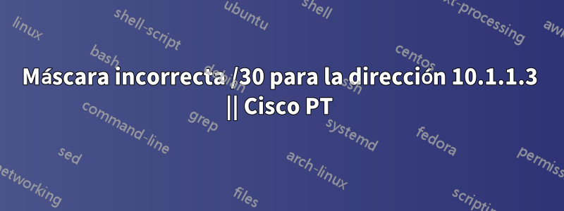 Máscara incorrecta /30 para la dirección 10.1.1.3 || Cisco PT