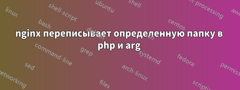 nginx переписывает определенную папку в php и arg