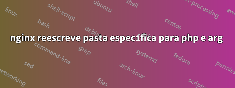 nginx reescreve pasta específica para php e arg