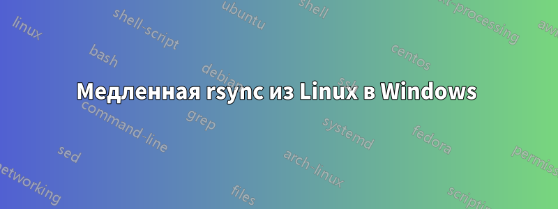Медленная rsync из Linux в Windows