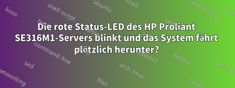 Die rote Status-LED des HP Proliant SE316M1-Servers blinkt und das System fährt plötzlich herunter?